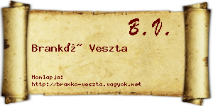 Brankó Veszta névjegykártya